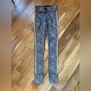 The Upside Floral Black and White Patterned Leggings with Tie